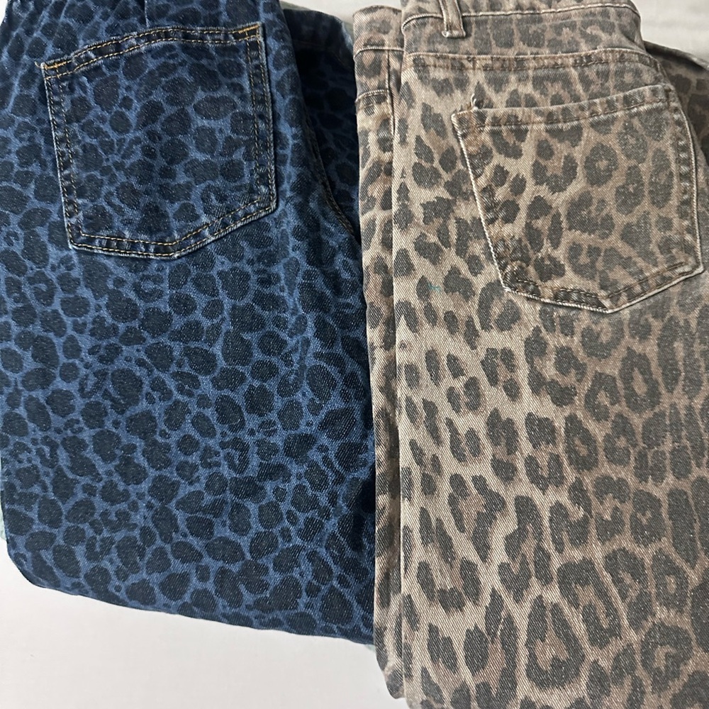 Leopard Print Denim Jeans